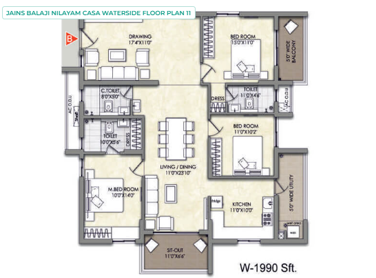 Jains Balaji Casa Waterside Floor plan